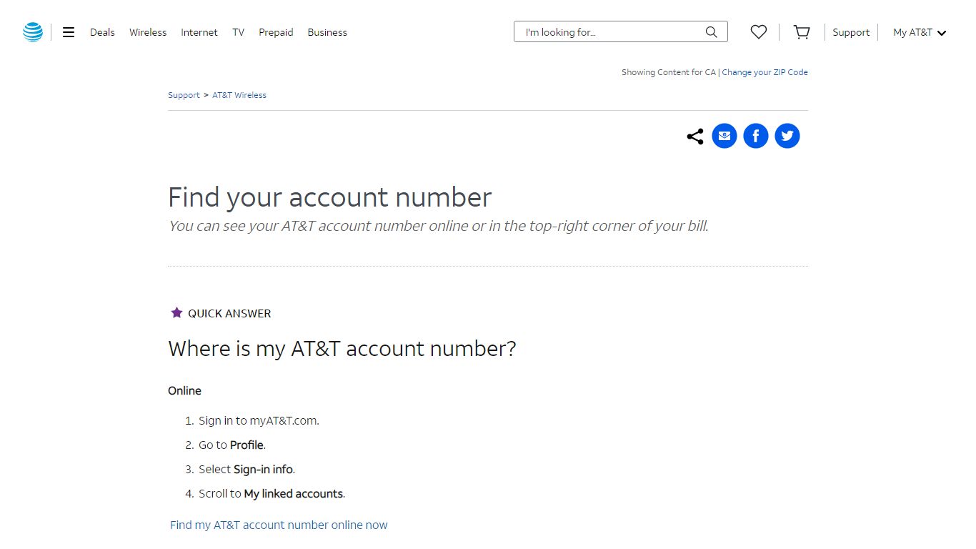 Find Your Account Number - AT&T Wireless Customer Support